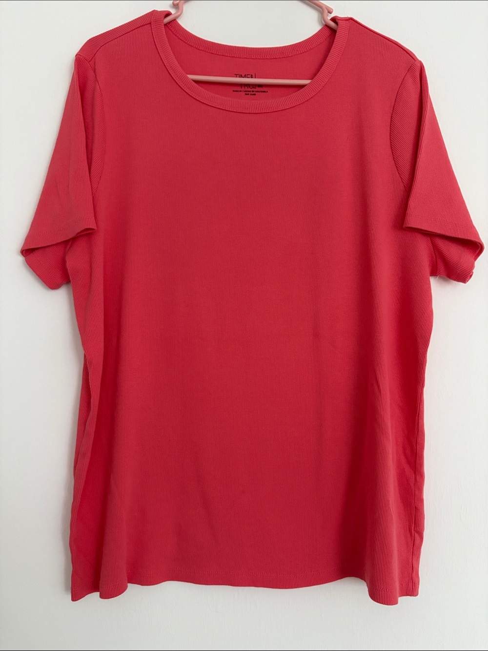 Time & Tru Crewneck Women's Top in Coral Size XXXL/22